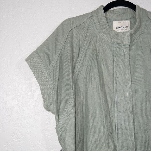 Madewell Frosted Willow Green Linen Blend Hilltop Jacket Size Medium - Picture 3 of 8